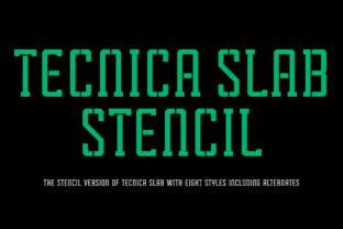 Tecnica Slab Stencil Font Family for Makers